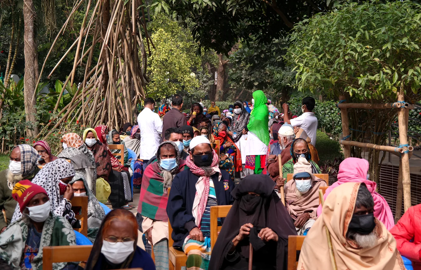 Children and community members participating in a learning session in Bangladesh